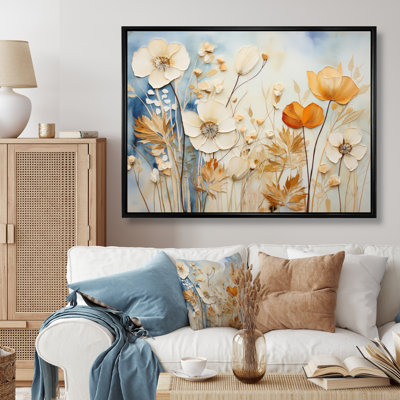 Yellow Botanical Collage I - Abstract Botanicals Canvas Art Print