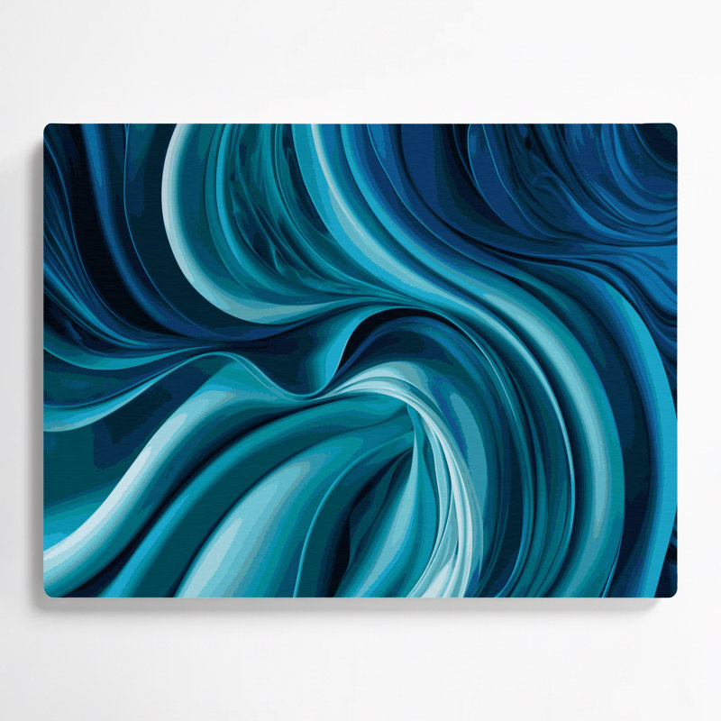 Art mural en métal dégradé abstrait bleu 48, H 11 po x l 14 po
