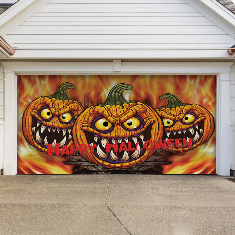  Three Scary Pumpkins Garage Door Mural