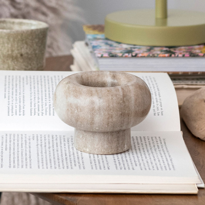 Kallie 3'' H Marble Tabletop Tealight Holder