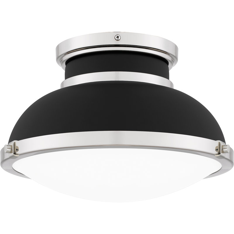 Denisha 2-Light Matte Black Flush Mount Light