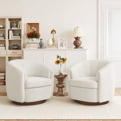 Fauteuil demi-tonneau pivotant l 34,6 po Seraphina