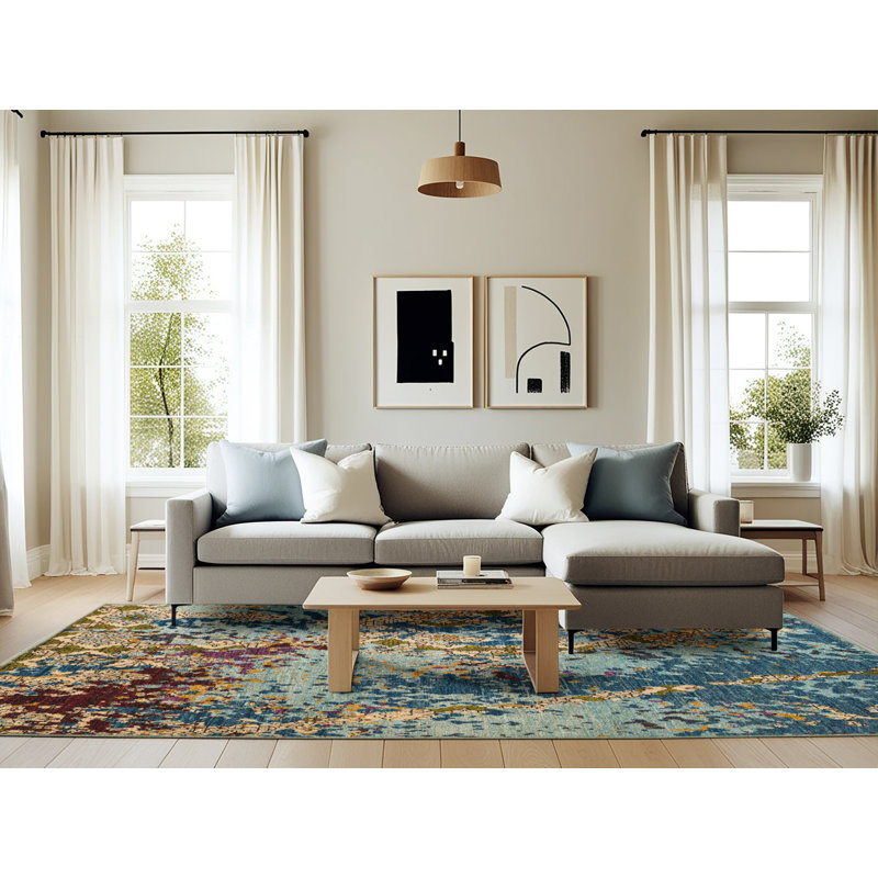 Westhope Abstract Indoor Rug, Rectangle 6' x 9'