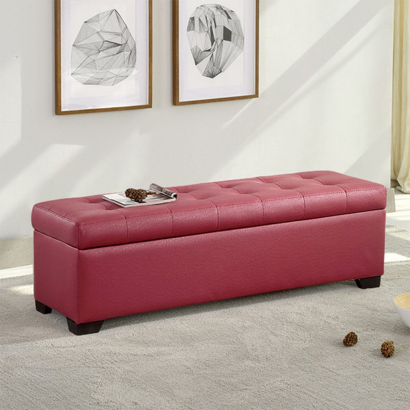 Banc rembourré rose foncé, Rose profond