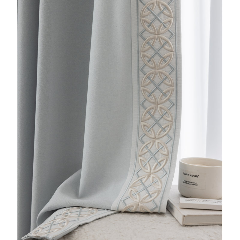 Paire de rideaux obscurcissant Arabella (ensemble de 2), Bleu grisâtre clair - sans doublure, L 50 po x L 102 po