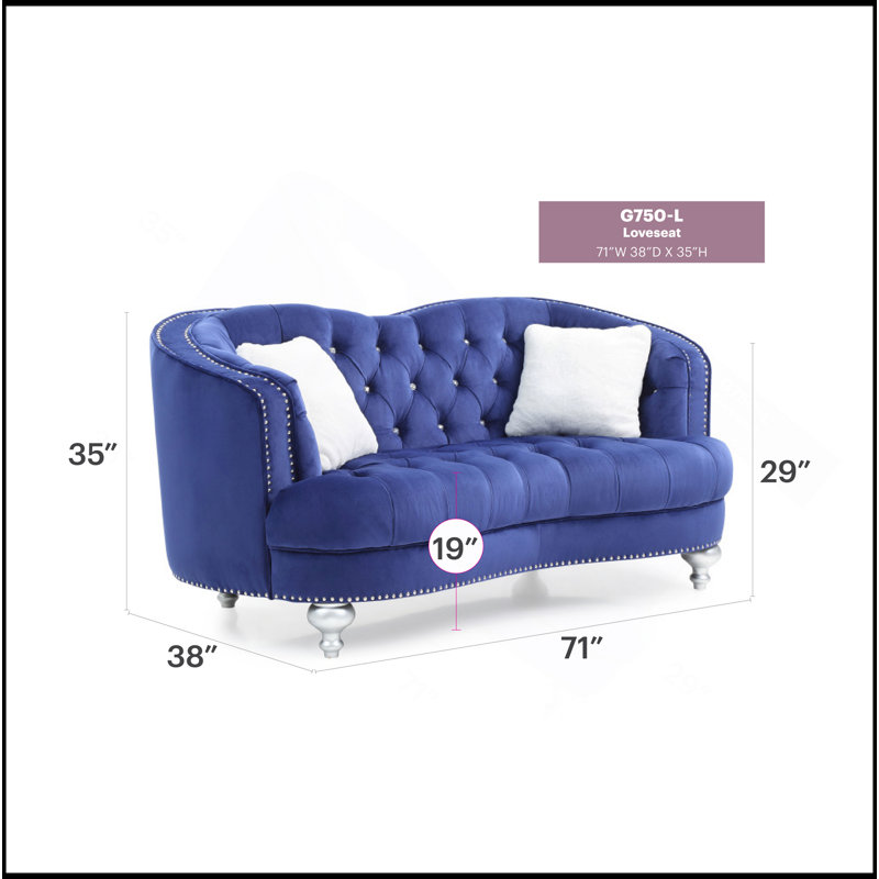 Causeuse charme Blue, Bleu