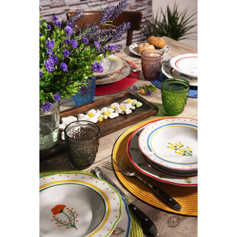Arles Piece Porcelain Dinnerware Set - Service for 6