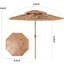 Parasol 9 pi pour patio, piscine, plage, 2 chaume, 30 inclinable, manivelle manuelle, auvent, parasol de plage en métal 8 côtes, polypropylène, nervures, protection solaire