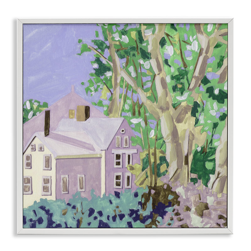 «Building View Through Trees», art de la giclée par Melissa Wang, Giclée encadrée blanc bord de mer, H 12 po x l 12 po