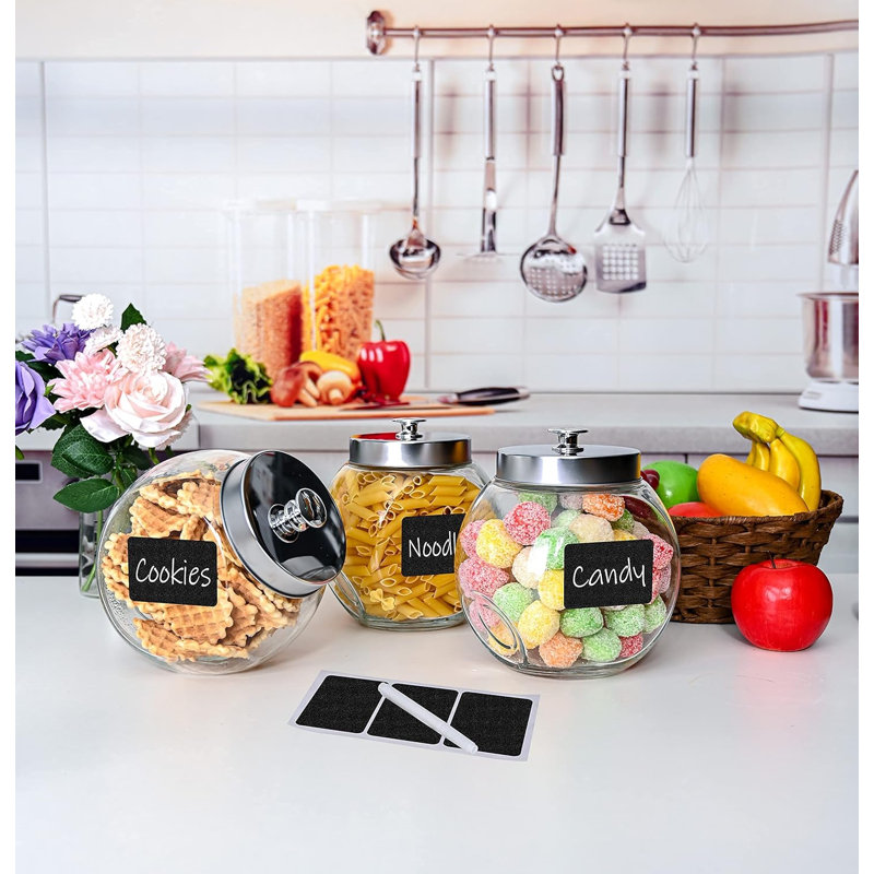 Paquet de 3 bocaux à biscuits hermétiques 75 oz avec marqueurs et étiquettes