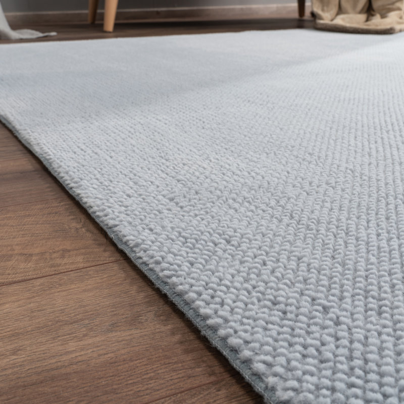 Ameenah Uniform Colour Area Rug, Rectangular 60 x 100cm, Grey/Brown/Blue