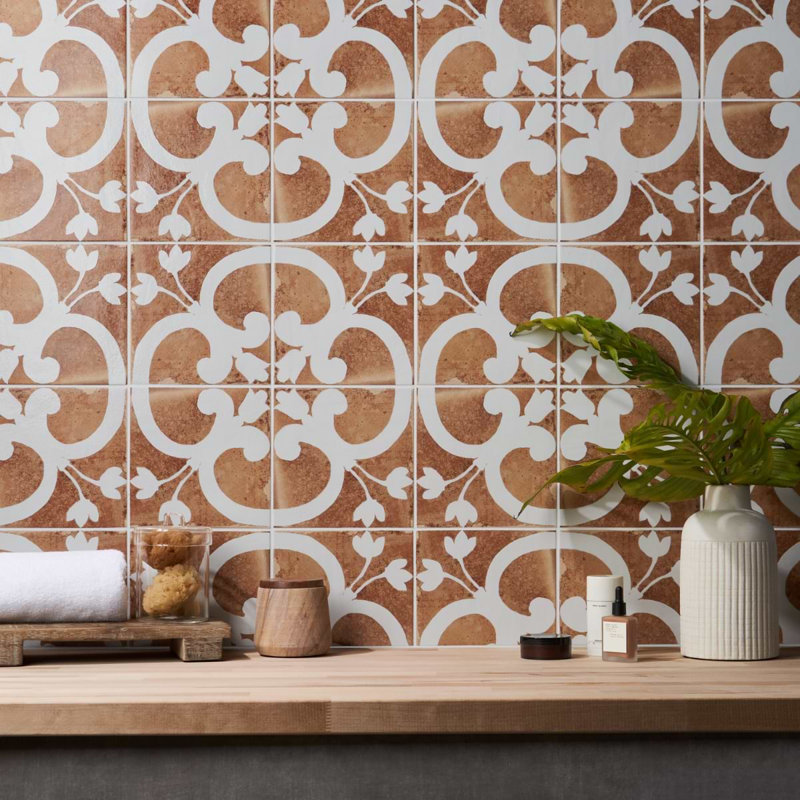 Angela Harris Mediterra 8x8 Matte Terracotta Porcelain Tile
