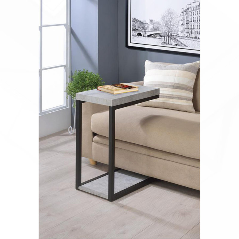 Table à collation en ciment et noire., Gris