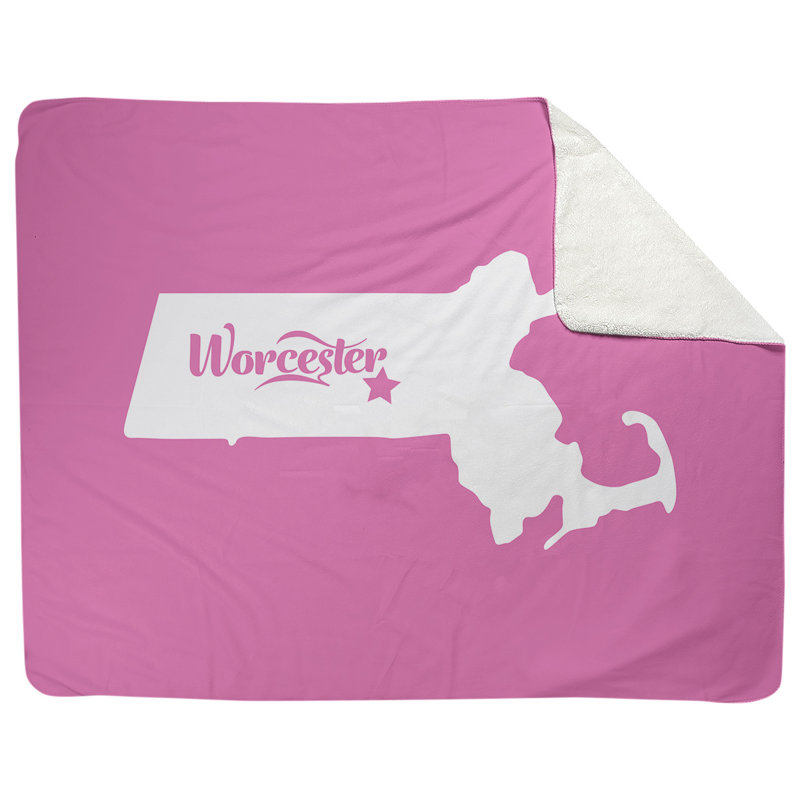 Jeté polaire worcester massachusetts, l 52,5 po x L 62,5 po, Rose