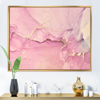«Pink Marble Waves II», peinture sur toile