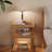 13.78"Yellow Solid Wood Mobile End Table