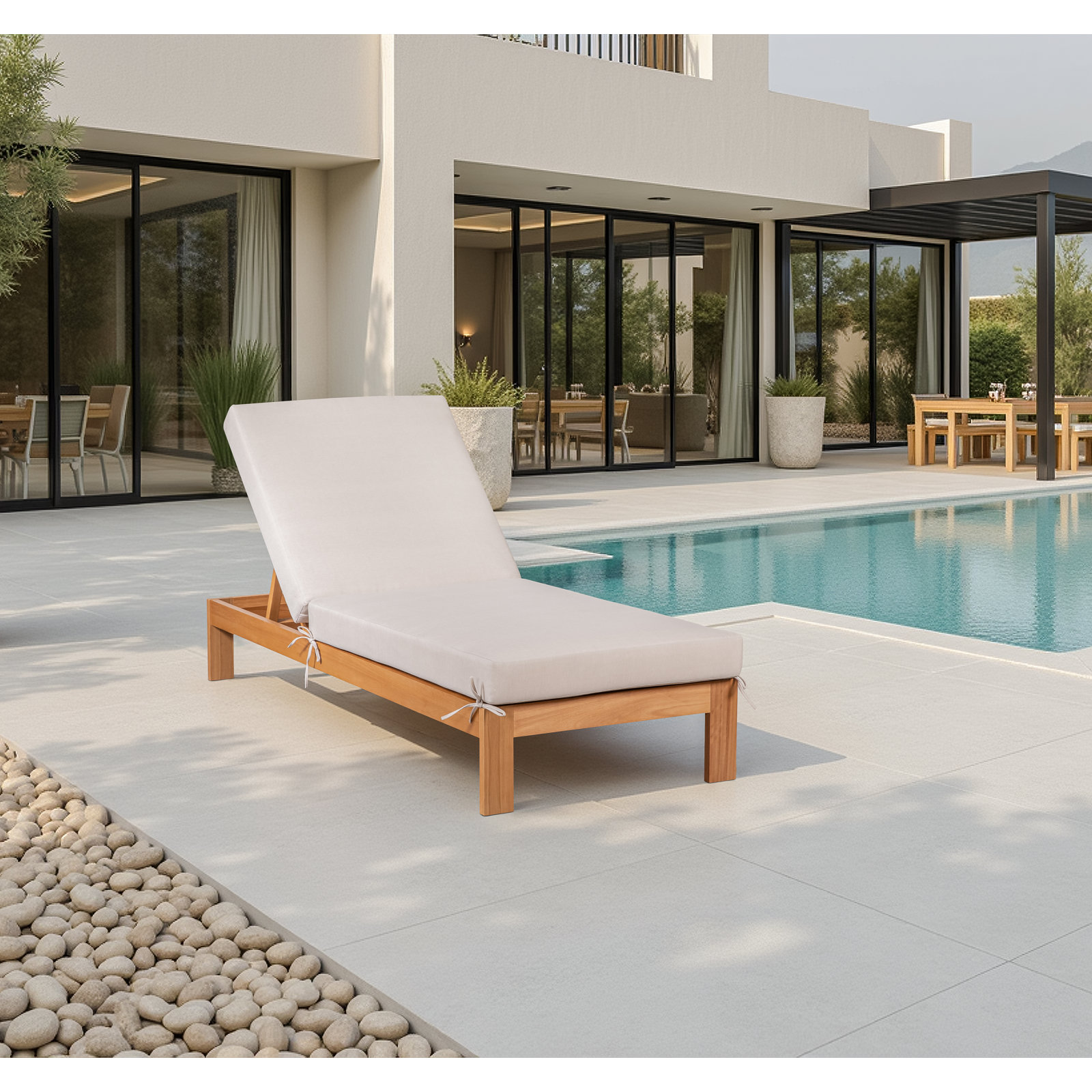 Rylie 28" Eucalyptus Patio Chaise Lounge