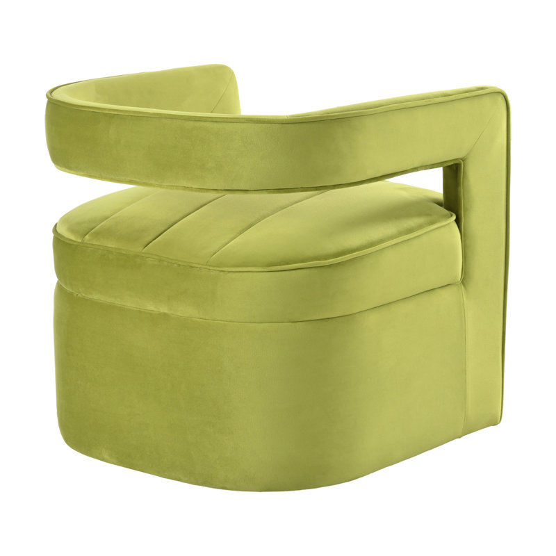 Fauteuil d'appoint moderne en velours avec détail côtelé, fauteuil d'appoint incurvé de luxe entièrement rembourré