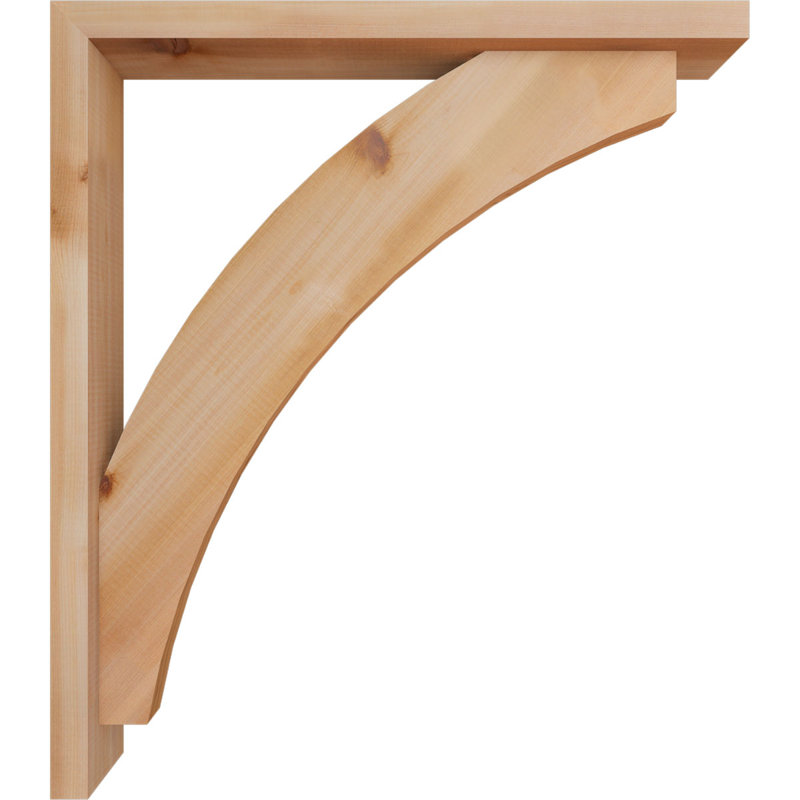 Thorton Block Bracket with Offset Brace, 32 x 28, 3 1/2"W Western Red Cedar (Smooth)