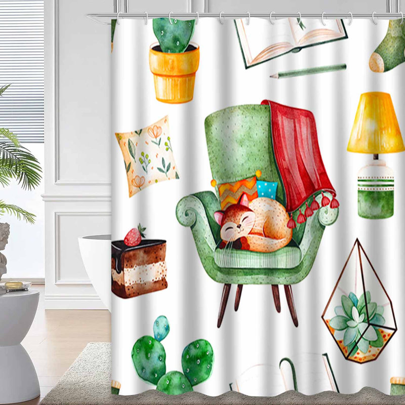 Rideau de douche vert imperméable, rideaux de douche pour la salle de bain avec 12 crochets, 72" L x 72" W