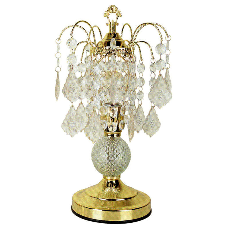 Lampe de table haute en acier 15 po, décor en verre