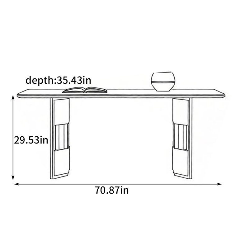 Stockport Modern rectangular dining table, 29.53”H x 70.87”L x 35.43”W