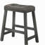 Tabouret de bar 25 po en bois avec siège en cuir, tabouret de comptoir sans dossier (gris antique, ensemble de 2)