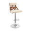 Tabouret de bar réglable en similicuir et en treillis noyer