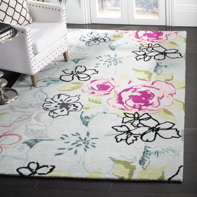 Matthews Hand Tufted Wool Floral Rug