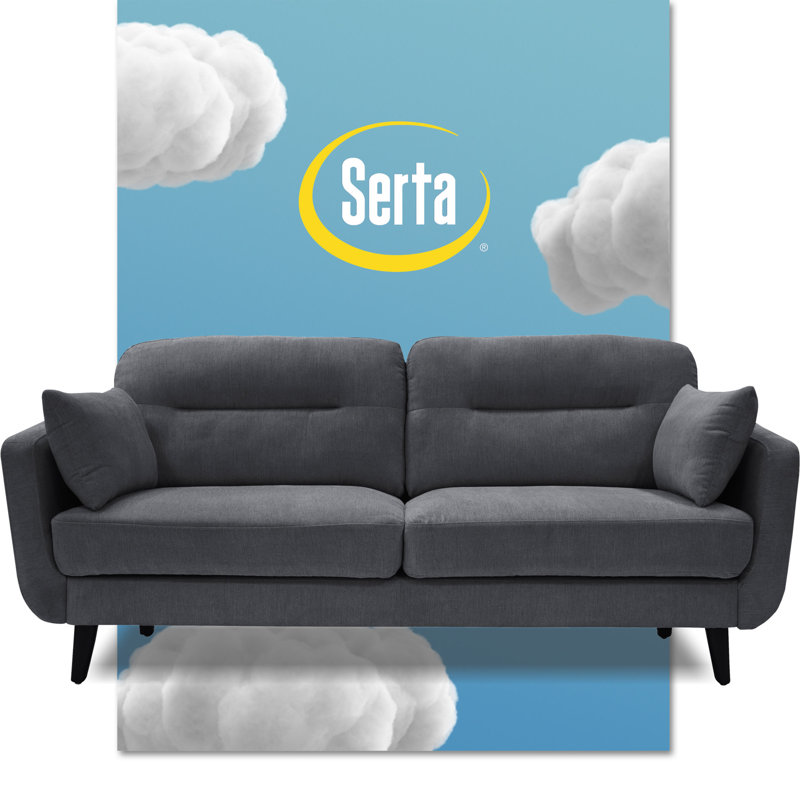 Serta Sierra 73" Linen Flared Arm Sofa, Slate Gray, 35" H x 73" W x 32" D