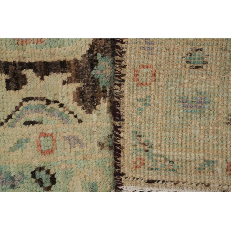 Vegetable Dye Brown Oushak Turkish Accent Rug 2x3