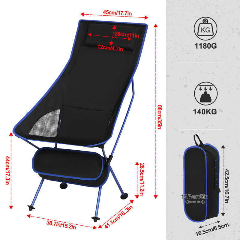 Camarri Folding Camping Bench, Blue