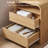 23.6"W Nightstand with Charging Station, 2 Drawers and Open Shelf, Oak-802952467-802952478
