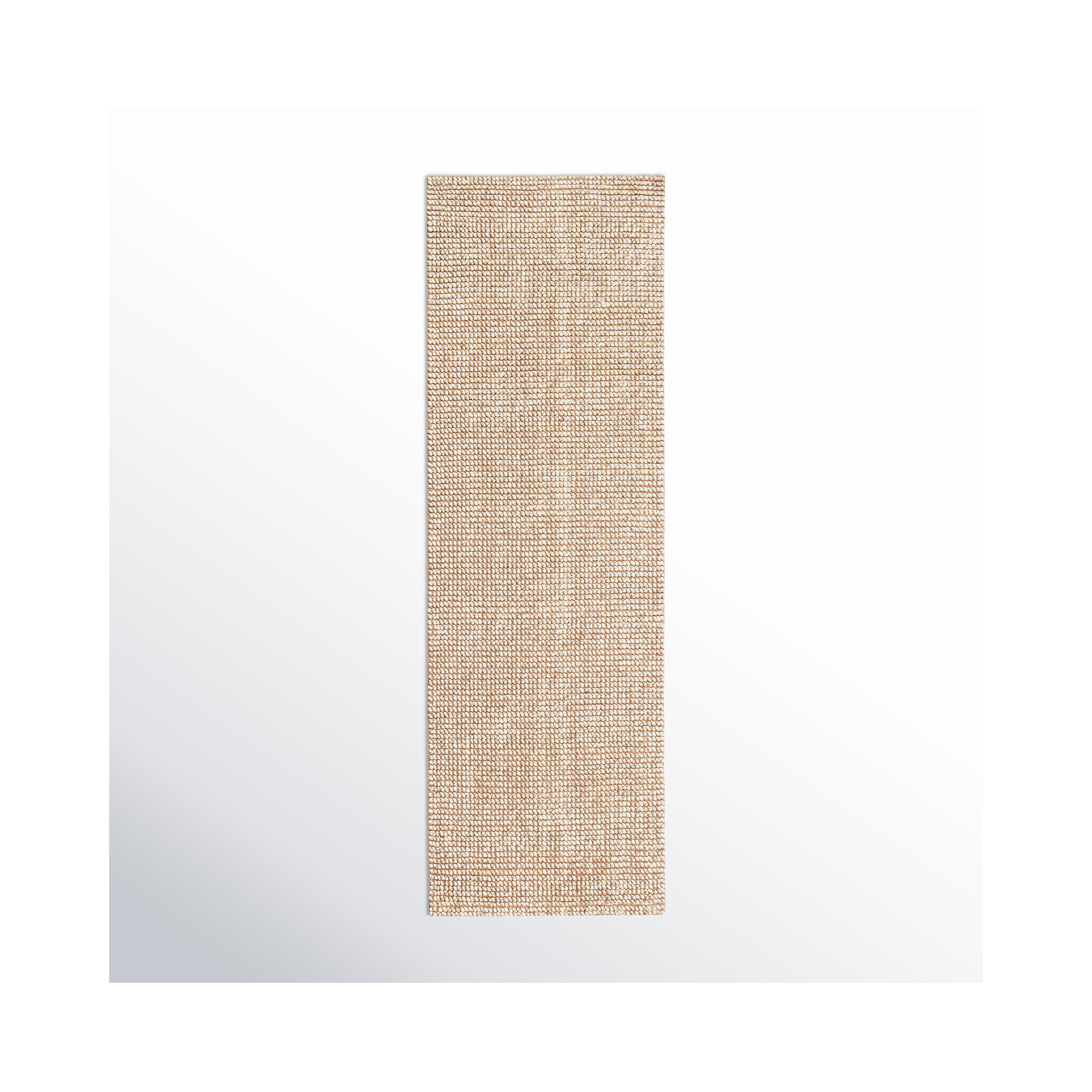 Bayne Hand-Loomed Jute/Wool Beige Area Rug, Runner 2'6" x 8'