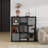 Bookshelf with Storage Bins, 9-Cube Storage Organizer Wooden Bookcase Open Book Shelf-1904721145