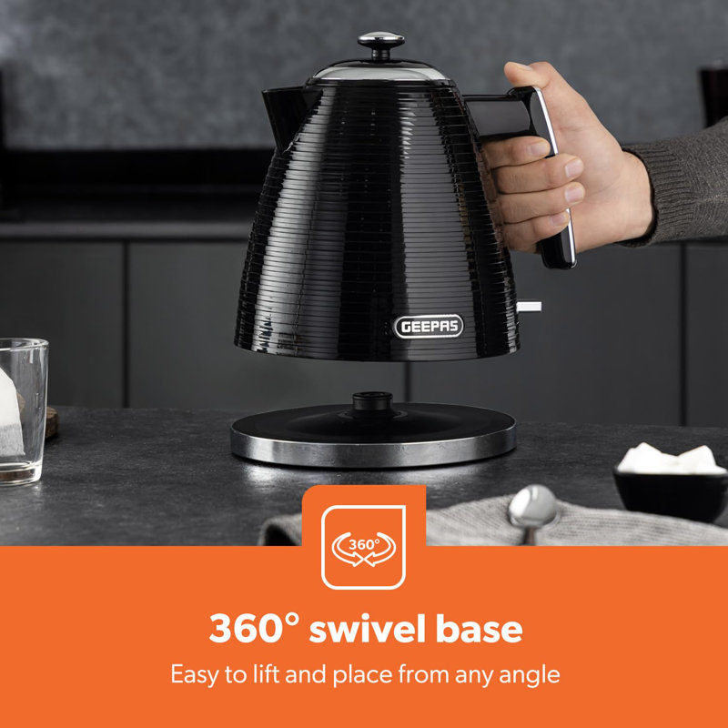 GEEPAS 1.5L Filter Coffee Machine, 1.7L Electric Kettle & 4 Slice Toaster Combo Set | 900W Programmable Drip Coffee Maker | 1600W Bread Toaster 7 Browning Levels | 3000W Rapid Boil Cordless Jug Kettle