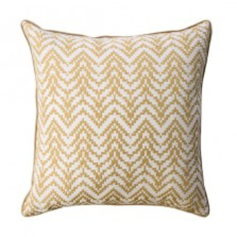 Coussin décoratif à chevrons Bednarz, Or