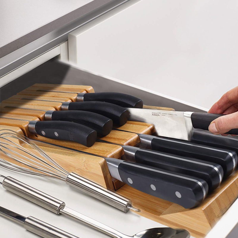 Bamboo In-Drawer Knife Block