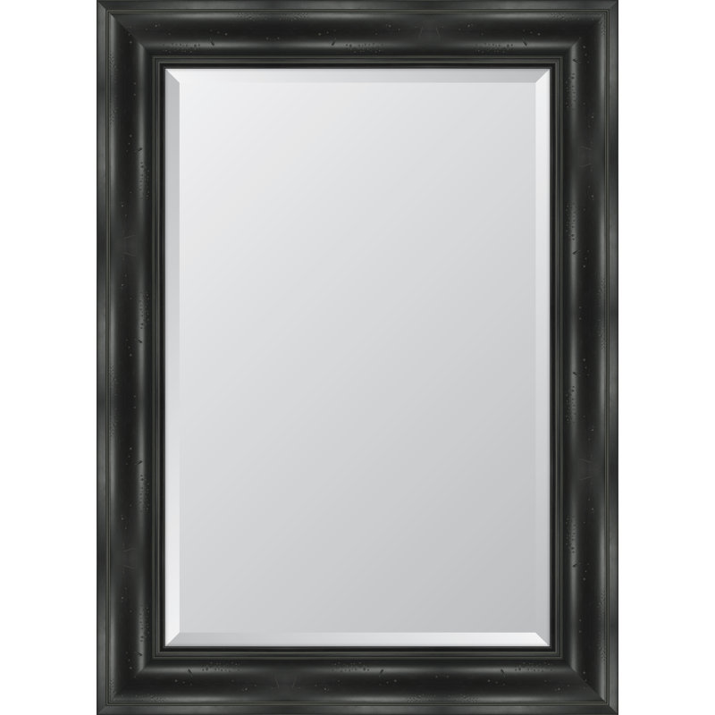Miroir mural à cadre en résine English, H 44,5 po x l 32,5 po, Noir