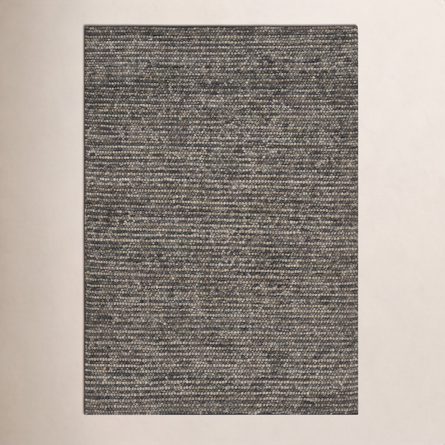 Asta Gray Hand-Woven Wool Rug, Rectangle 6' x 9'