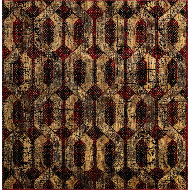 Geometric Indoor Rug, Square 7'10"