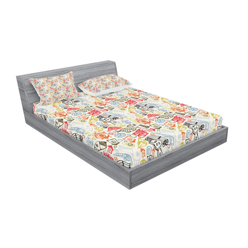 Microfiber Floral Sheet Set, Queen, Floral 5