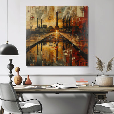 Vintage Polution Factory Track I - Factories Wall Art Print