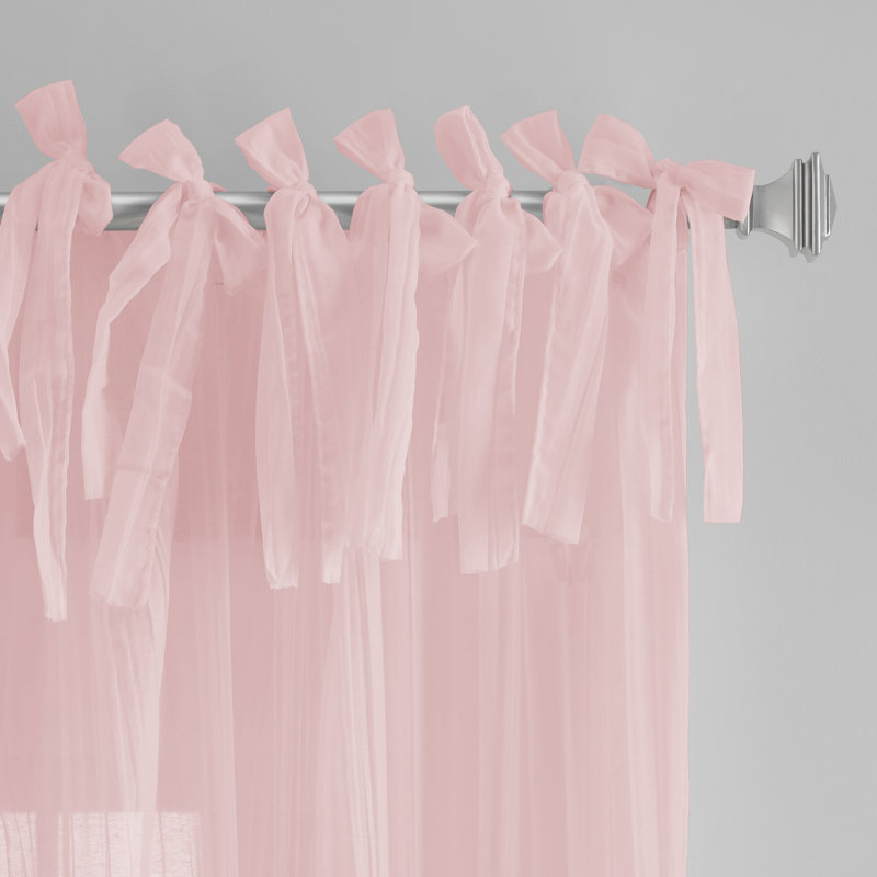 Mercuri Semi Sheer Single Curtain Panel, 52"W x 108"L, Blush