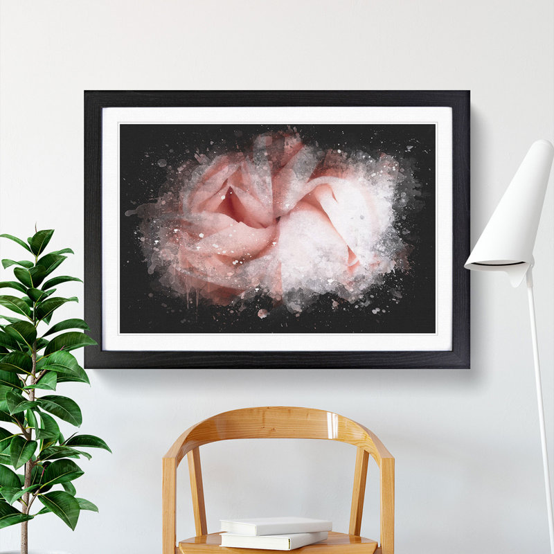 Petals of a Pink Carnation - Picture Frame Graphic Art Print, 24cm H x 33cm W x 2cm D, Black Framed