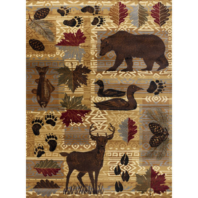 2ft X 3ft Polypropylene Carpet, Beige, Stain , For A Lodge-style Home Rustic Area Rug 2x3, Beige Polypropylene, Stain-, Enhances Ambiance