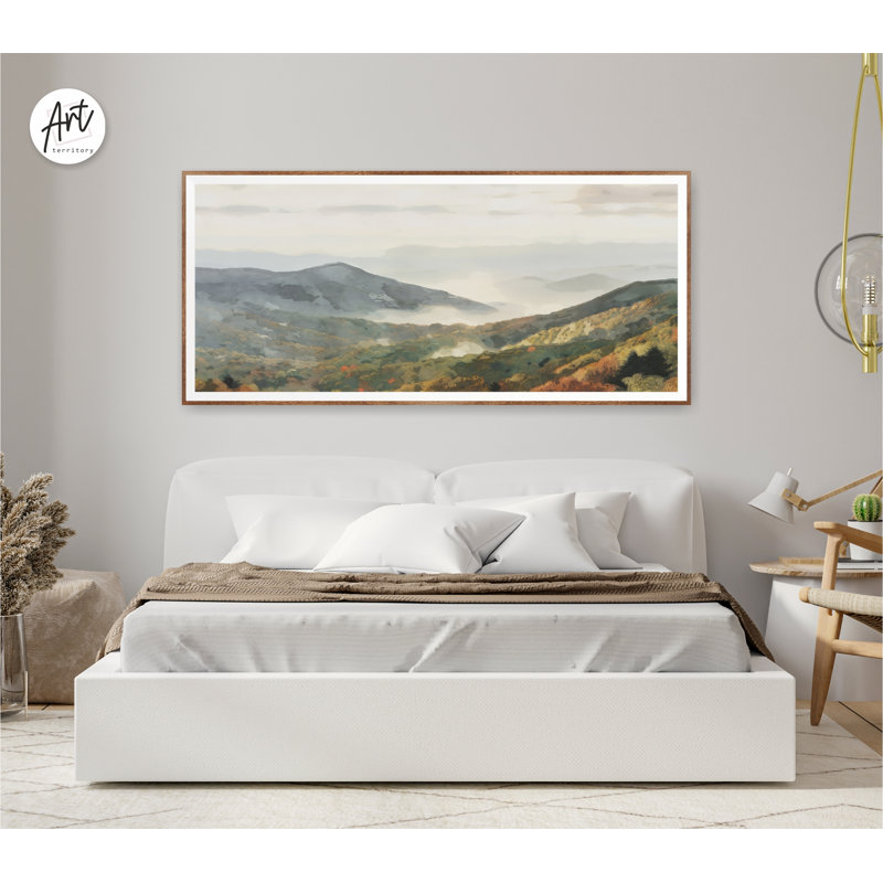 «Blue Ridge Mountains National Park», art mural horizontal, impression de voyage à l'aquarelle, H 16 po x l 32 po