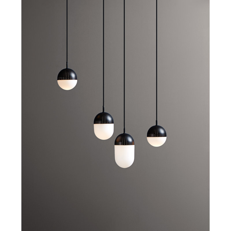Dot Pendant (Small), Black/White, Black