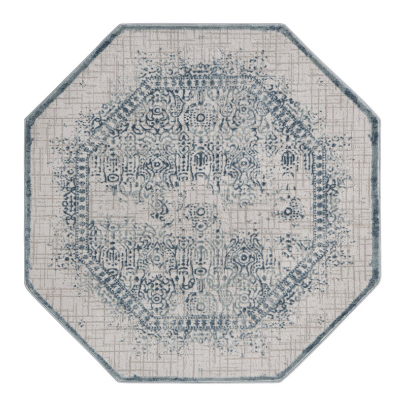 Alissa Abstract Indoor Rug, Octagon 5'3" x 5'3"