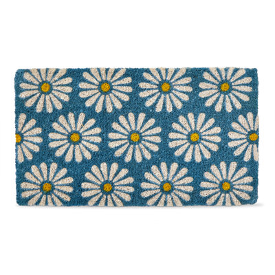 White Daisies Coir Mat Multi Everyday Indoor Outdoor Doormat